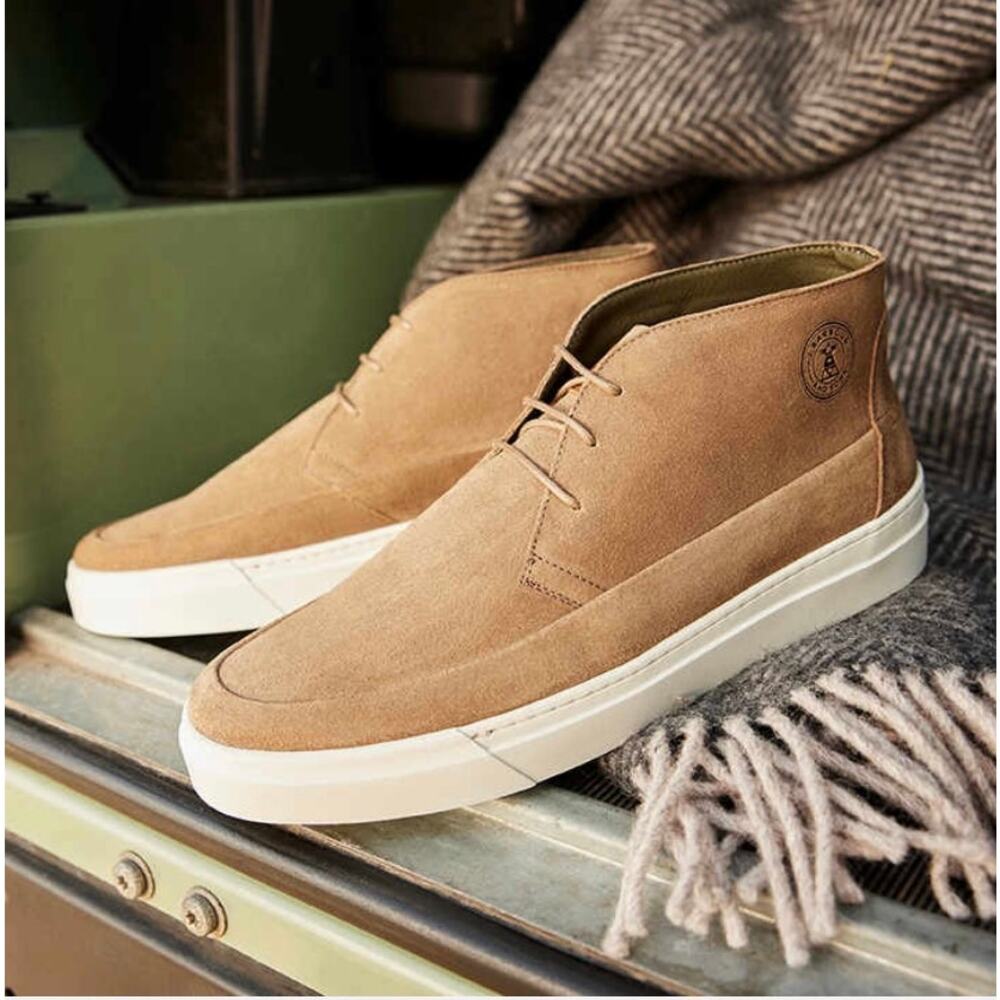 Barbour Mason Chukka Boots Suede Lace Up Beige Men Size US 10 UK 9 - Picture 10 of 10
